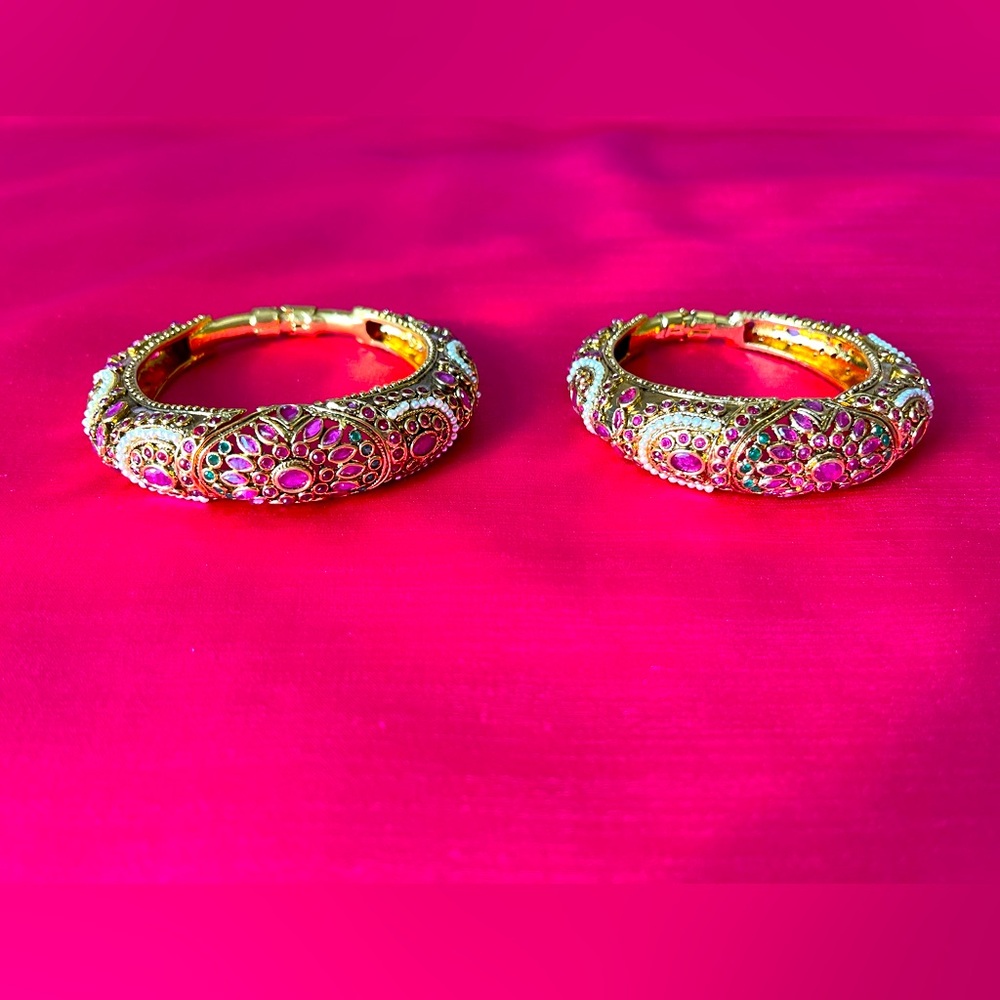 Pink Peacock Bangle Set